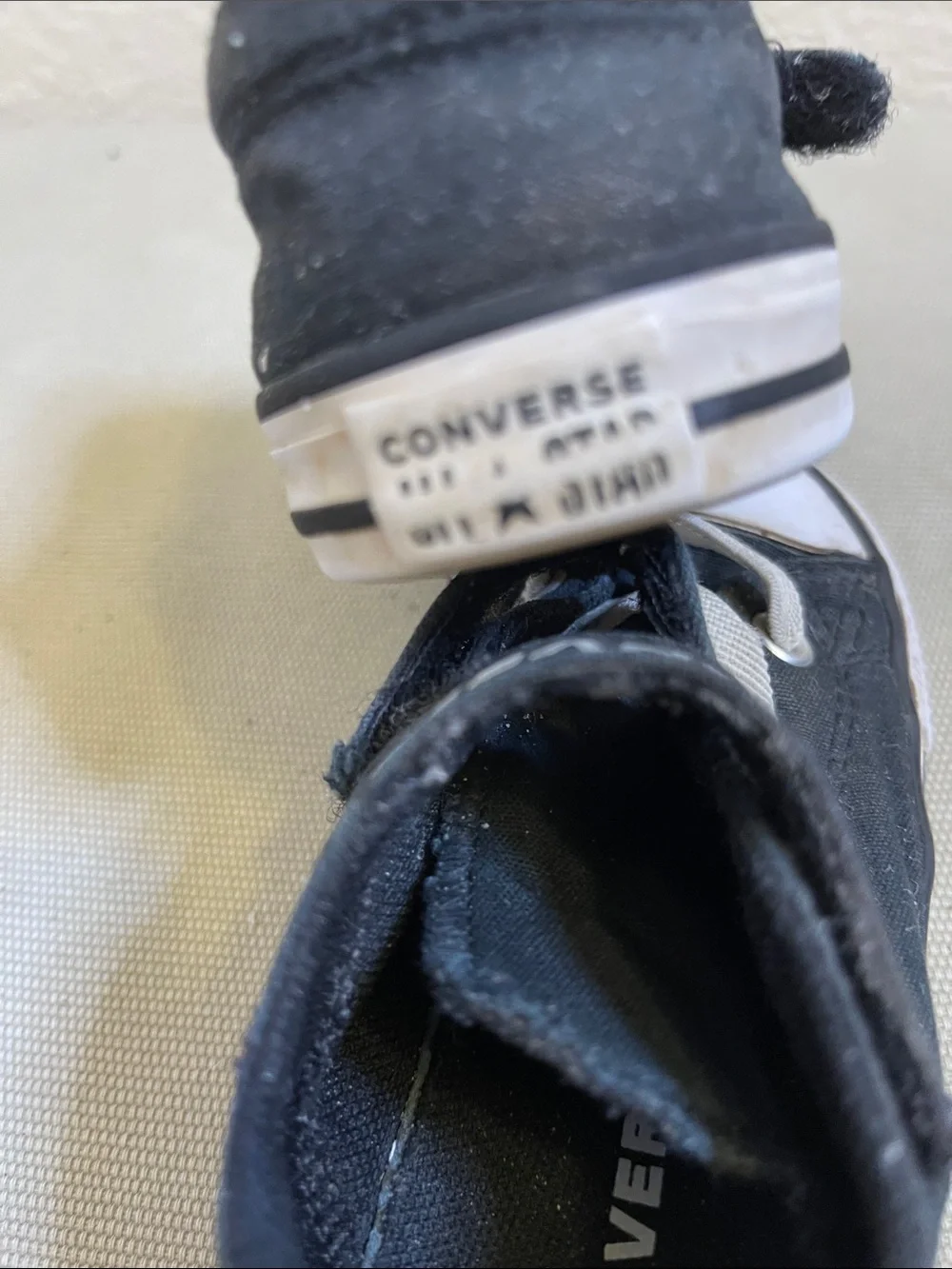 Converse Kids Black and White Low-Top Sneakers with Hook-and-Loop Strap